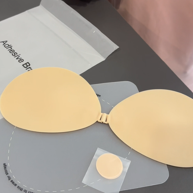 Womens Adhesive Bra Invisible Backless Strapless Push Up Stick On Bra for Wedding Evening Dress