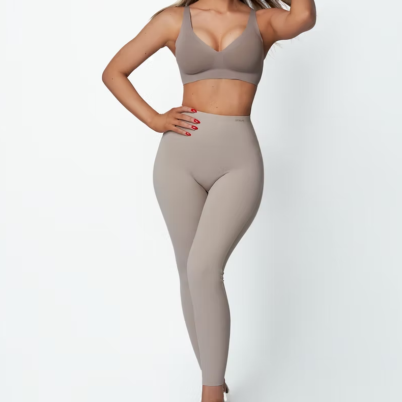 High Waist Tummy Control Leggings for Women Seamless Butt Lifting Yoga Pants with Pockets Squat Proof  Tummy Shaping Workout Running Gym Leggings