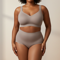 Plus Size Seamless Push Up Bra Wireless Cross Back Support Full Coverage Smoothing T Shirt Bra for All Day Everyday Wear