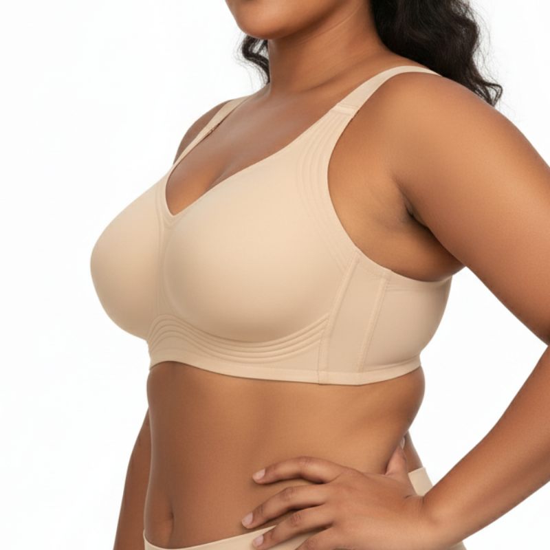 Women's Plus Size Wireless No Underwire Push Up Bra Anti Sag Non Slip Adjustable Straps Thin Pads Smooth No Show Comfortable Breathable T Shirt Bra For Everyday Wear