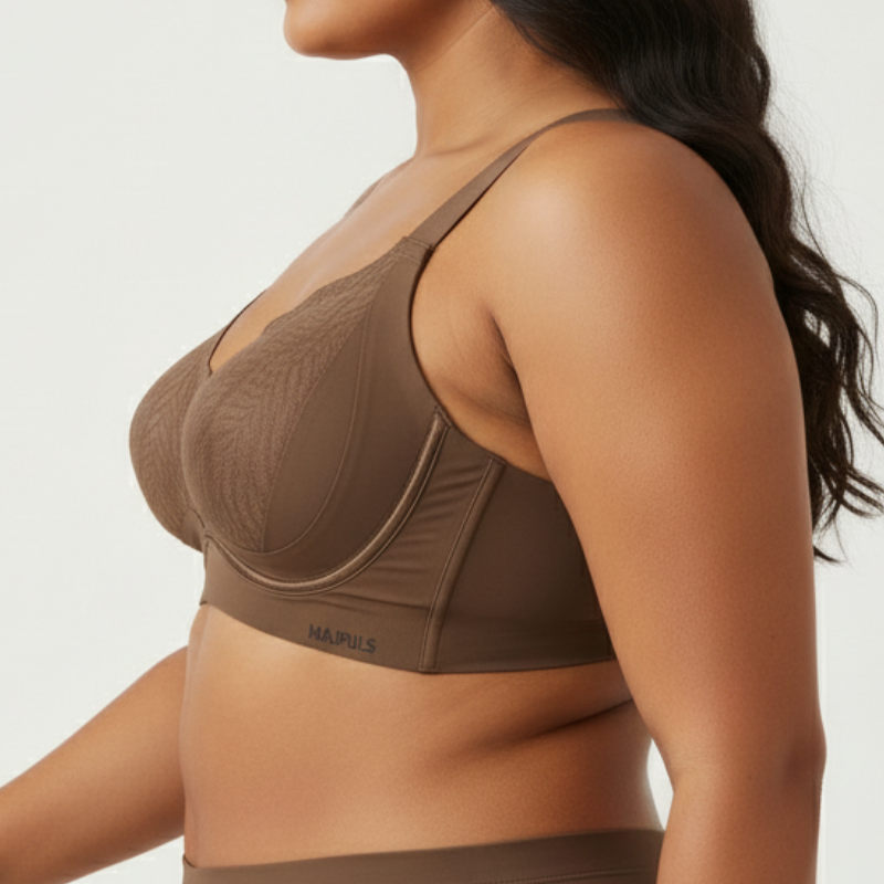 Plus Size Seamless Push Up Bra Wireless Full Coverage Anti Sag Soft Support Adjustable Side Panels Breast Lift T Shirt Bra For Everyday Wear