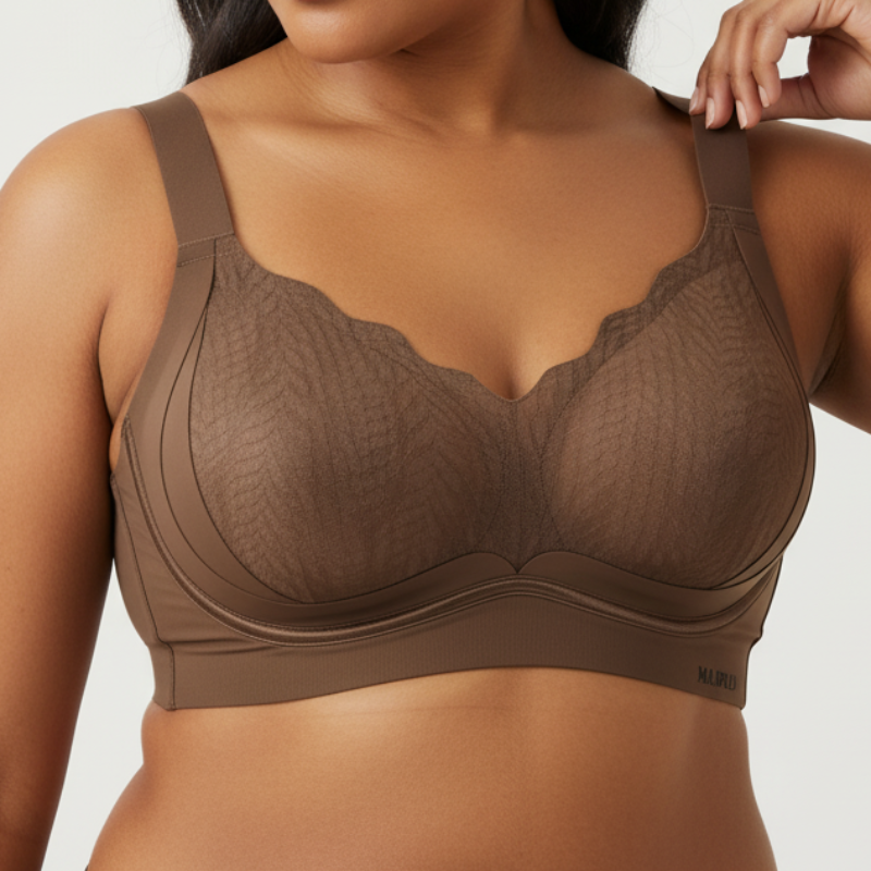 Plus Size Seamless Push Up Bra Wireless Full Coverage Anti Sag Soft Support Adjustable Side Panels Breast Lift T Shirt Bra For Everyday Wear